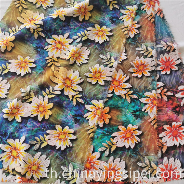 ยอดขายยอดเยี่ยม Challie Somali Rayon Viscose Big Flower Dubai Rayon Fabric
